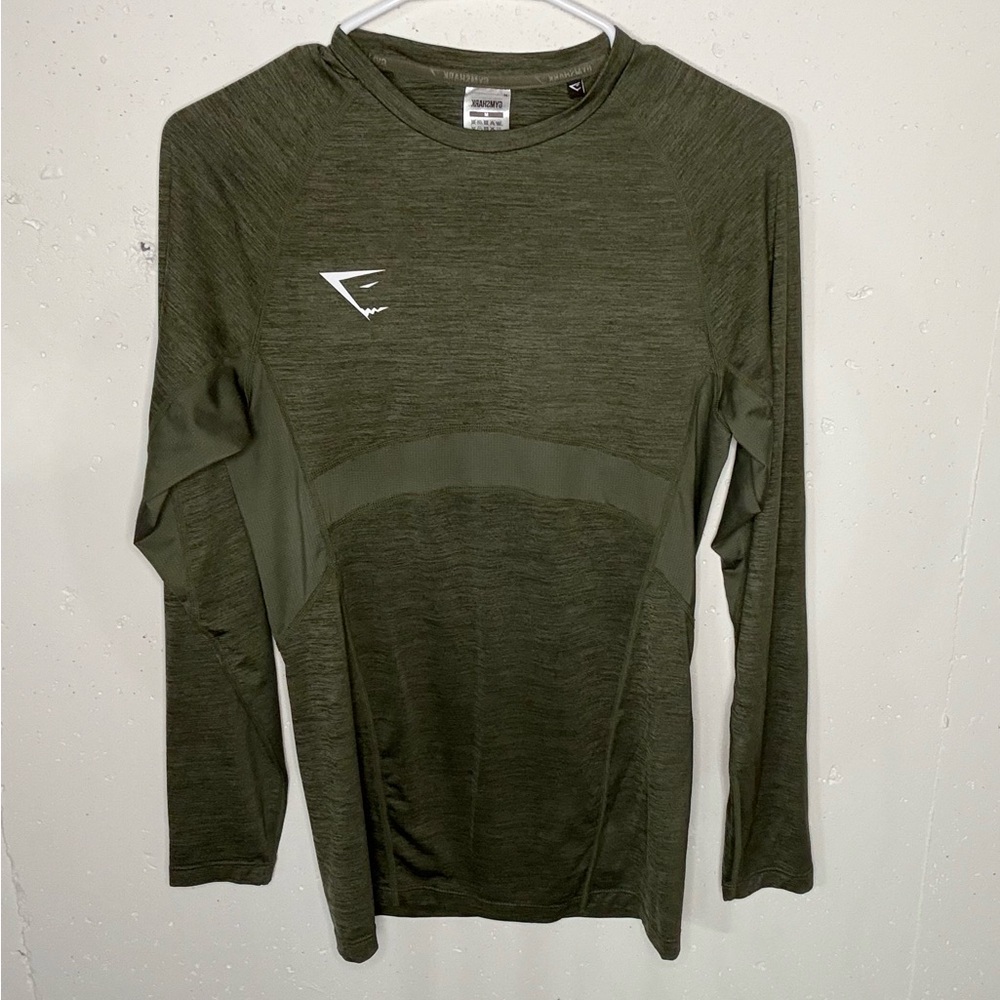NWOT Gymshark Olive Green Long Sleeve Top Women’s Medium Compression.